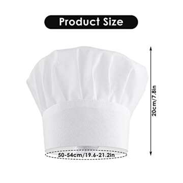 Lusofie Kids Chef Hat Adjustable White Chef Hats Elastic Kitchen Cooking Cap Baker Hat Chef Hat for ...