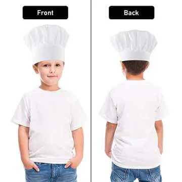 Lusofie Kids Chef Hat Adjustable White Chef Hats Elastic Kitchen Cooking Cap Baker Hat Chef Hat for Kids Girls Boys