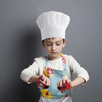 Lusofie Kids Chef Hat Adjustable White Chef Hats Elastic Kitchen Cooking Cap Baker Hat Chef Hat for Kids Girls Boys
