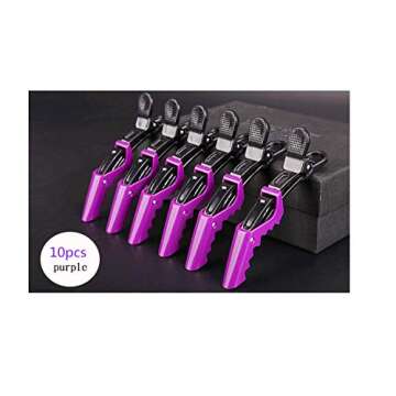 F-BBKO Plastic Alligator Hair Clips for Women With Hair Clip. Professional Hair Clipper With Hair Style and Segmentation. Wide Teeth and Durable Hair Salon Crocodile Hairpin. (Purple)