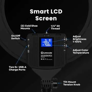 Lume Cube Ring Light Pro | Wireless Professional Lighting for Photography, Streaming, Video | Fully Adjustable Color and Brightness | Includes Sturdy, Portable Tripod Mount and Padded Carrying Case