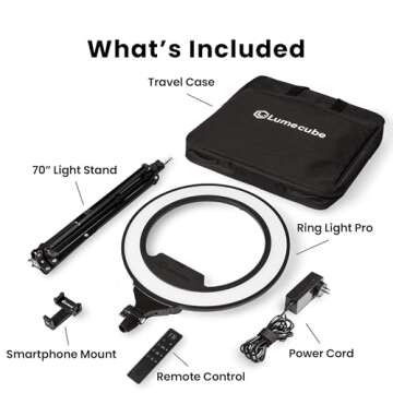 Lume Cube Ring Light Pro | Wireless Professional Lighting for Photography, Streaming, Video | Fully Adjustable Color and Brightness | Includes Sturdy, Portable Tripod Mount and Padded Carrying Case
