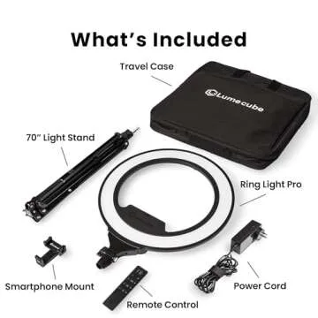 Lume Cube Ring Light Pro | Wireless Professional Lighting for Photography, Streaming, Video | Fully Adjustable Color and Brightness | Includes Sturdy, Portable Tripod Mount and Padded Carrying Case