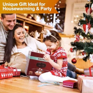 Electric S'mores Maker Tabletop Indoor, Flameless Marshmallow Roaster, Smores Kit with 4 Compartment Trays and 4 Forks, Housewarming Gifts for New House