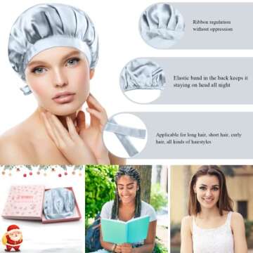 100% Mulberry Silk Bonnet for Women's Hair Care