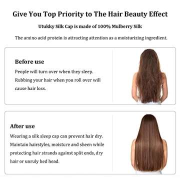 100% Mulberry Silk Bonnet for Women's Hair Care