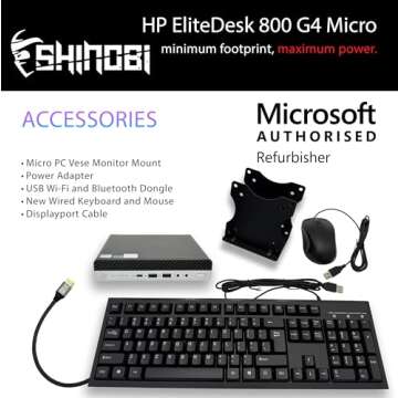 HP EliteDesk 800 G4 Mini PC | High-Performance Intel i5 | 8GB RAM & 256GB SSD