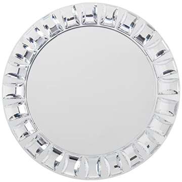 Charge It by Jay Mirror Glass Charger Plate 13” Decorative Melamine Service Plate for Home, Profes...