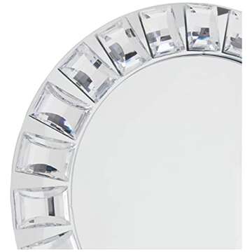 Charge It by Jay Mirror Glass Charger Plate 13” Decorative Melamine Service Plate for Home, Professional Dining, Perfect for Upscale Events, Dinner Parties, Weddings, Catering, 1 Piece, Big Beads