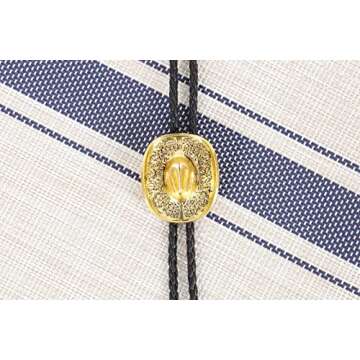 Bolo Ties for Men Western - 3D Cowboy Hat Bolo Tie Design with Vintage Cowboy Boots Bolo Tie Western...