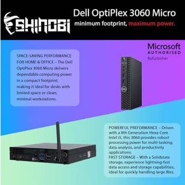 Dell OptiPlex 3060 Micro PC | Intel Core i5-8500T | 16GB RAM | 512GB NVME | Windows 11 Pro | Built i...