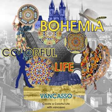 Vancasso Colorful Ceramic Dinner Plates Set for Kitchen