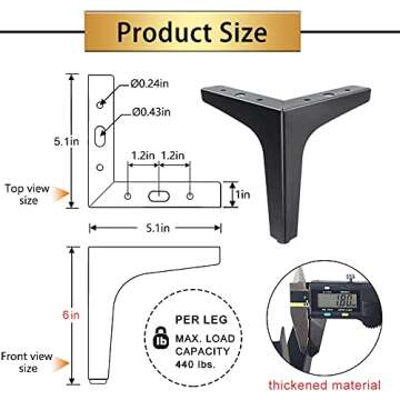 GOSCHE Metal Furniture Legs Set | Stylish and Durable