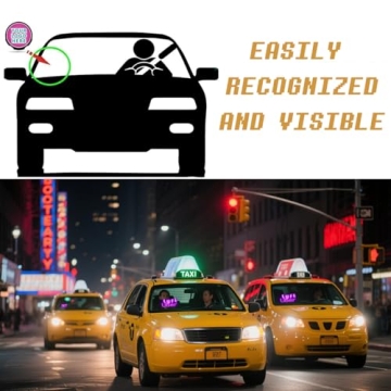 Clearaim Blue LED Light Sign for Car, Taxi Sign Light Windshield Led Sign Car LED Decal with Suction...