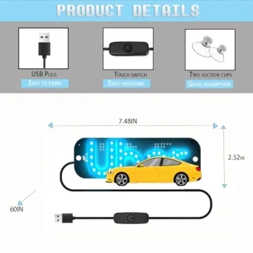 Clearaim Blue LED Light Sign for Cars and Taxis