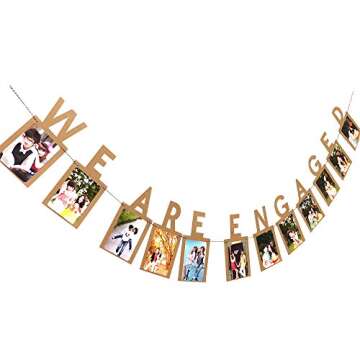 We are Engaged Banner, Funny Kraft Paper Decors for Engagement/Wedding/Bridal Shower/Bachelorette Pa...