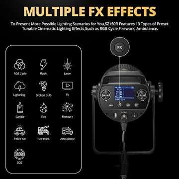 Godox SZ150R RGB Video Light with 37 Effects and App Control