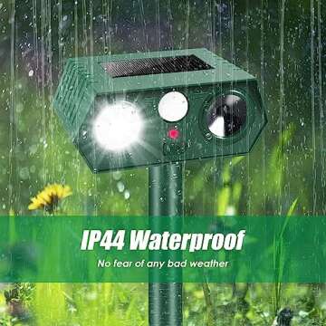 2Pack Ultrasonic Animal Repellent Outdoor Solar Animal Repeller with Motion Sensor Cat Repellent Outdoor Deer Repellent Devices Waterproof Dog Deterrent Skunk Repellent for Yard Garden Farm