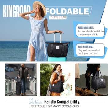 Expandable Stylish Suitcase with Detachable Wheels for Travel