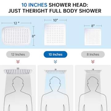 G-Promise All Metal 10" Dual Square Shower Head Combo | Rain Shower Head | Handheld Shower Wand | Adjustable | Smooth 3-Way Diverter | 71" Extra Long Hose - A Bathroom Upgrade (Chrome)