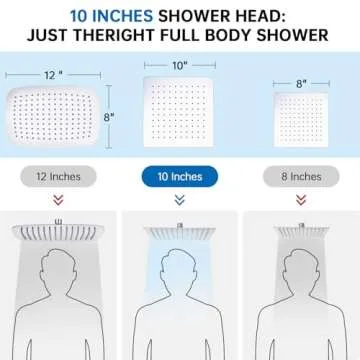 G-Promise All Metal 10" Dual Square Shower Head Combo | Rain Shower Head | Handheld Shower Wand | Adjustable | Smooth 3-Way Diverter | 71" Extra Long Hose - A Bathroom Upgrade (Chrome)
