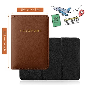 Stylish Passport Holder for Travel in Brown and Black