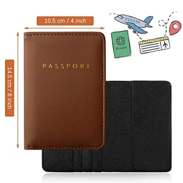 Stylish Passport Holder for Travel in Brown and Black