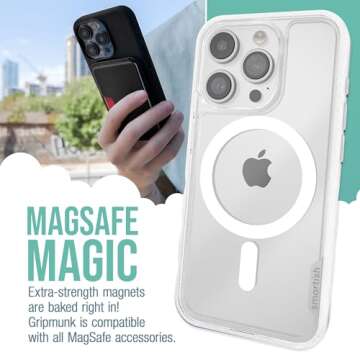 Smartish® iPhone 15 Pro Magnetic Case - Gripmunk Compatible with MagSafe [Lightweight + Protective]...