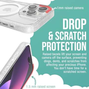 Smartish® iPhone 15 Pro Magnetic Case - Gripmunk Compatible with MagSafe [Lightweight + Protective] Slim/Thin Grip Cover for Apple iPhone 15 Pro - Clearly Clear