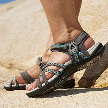 MEGNYA Women's Sport Sandals for Water, Arch Support Lightweight Non Slip Sandals Hiking, Soft Athle...