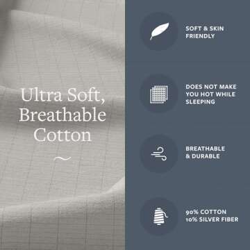 GroundLuxe Organic Fitted Grounding Sheet in Gray for a California King Size Bed