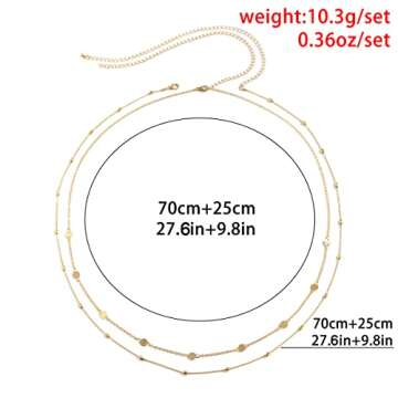 Bead Waist Chain Sequin Belly Chains Jewelry for Women Girls Summer Beach Bikini Accessories body jewelry for women(Gold)