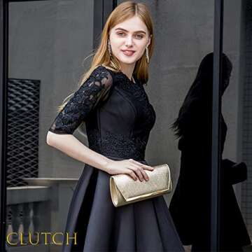 BENCOMOM gold clutch purses for women evening Bridal Prom Handbag shoulder bag Wedding Party clutch ...