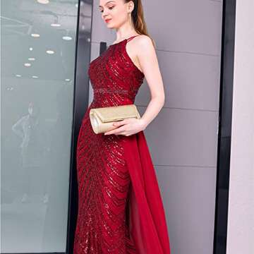 BENCOMOM gold clutch purses for women evening Bridal Prom Handbag shoulder bag Wedding Party clutch bag