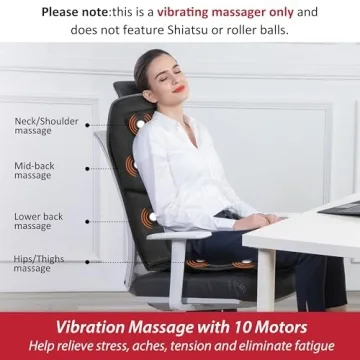 COMFIER Massage Seat Cushion with Heat 10 Vibration Motors