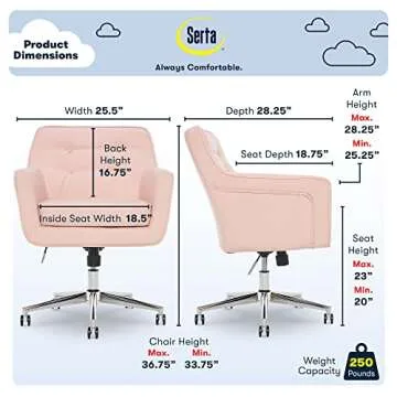 Serta Ashland Stylish Home Office Chair with Comfort Features