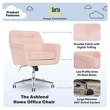 Serta Ashland Stylish Home Office Chair with Comfort Features