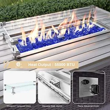 ALAULM 13 Piece Patio Set with Fire Pit Table