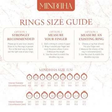 MINDDHA 14K White Gold Plated Zirconia Eternity Rings