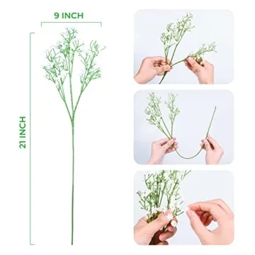 LYLYFAN Baby's Breath Flowers - 18 Pcs Real Touch Quality