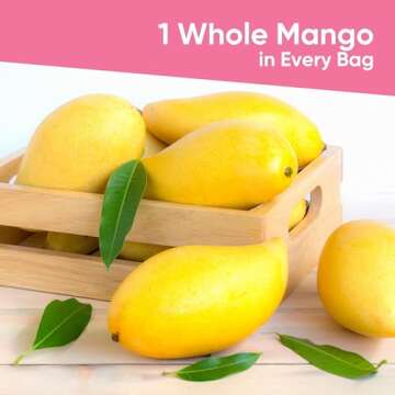 Yammy Dried Mango Chips Like Freeze Dried Fruit, No Sugar Added Crispy Dry Slices of Mangoes, Unsweetened Dehydrated Healthy Snack, Low Calorie Vegan Gluten Free, Individual Packs (0.6oz Pack of 5)