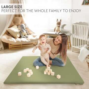 Stylish Padded Baby Play Mat for Your Boy or Girl - Extra Thick & Super Soft Vegan Leather Floor Mat Creates A Safe Play Area for Little Ones - A Beautiful Playmat That Fits Nicely Into Any Playroom