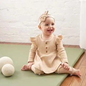 Stylish Padded Baby Play Mat - Safe Vegan Leather Play Area