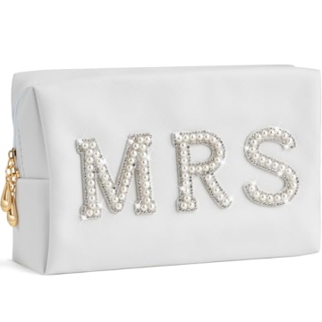 Y1tvei Bling Varsity Letter Makeup Bag for Women | Elegant & Durable