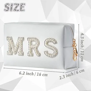 Y1tvei Bling Varsity Letter Makeup Bag for Women | Elegant & Durable