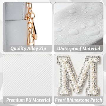 Y1tvei Bling Varsity Letter Makeup Bag for Women | Elegant & Durable