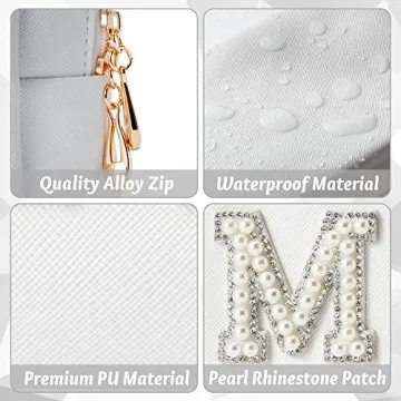Y1tvei Bling Varsity Letter Makeup Bag for Women | Elegant & Durable
