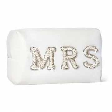 Y1tvei Bling Varsity Letter Makeup Bag for Women | Elegant & Durable