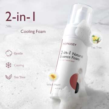 Momcozy Postpartum Recovery Essentials Kit, 19 PCS Labor Delivery Mom Care Set, Self-Absorbent Disposable Underwear Upside Down Peri Bottle Instant Ice Pads Cooling Foam Canvas Bag Kit