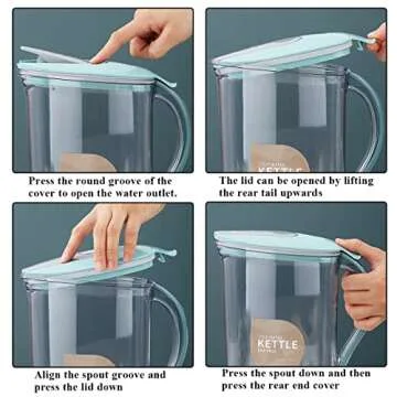 Berglander Fridge Door Water Pitcher With Lid Perfect for Making Tea, Juice And Cold Drink, 71 OZ Water Jug Made of Clear PET, Clear Fiber Glass Carafe BPA free